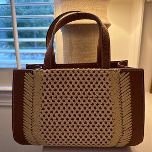 J. McLaughlin Leather / Raffia Tote